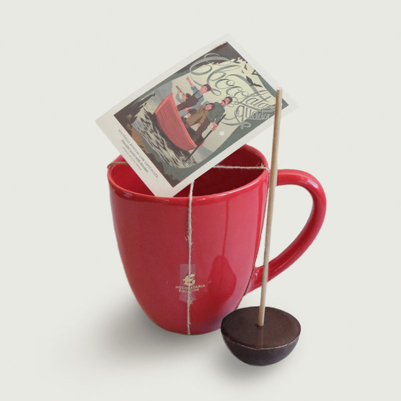 Red Mug with Dark Chocolate Petit Bâton